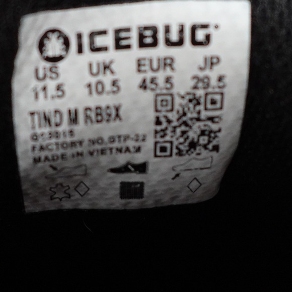 Icebug Tind RB9X Hiking Shoes Men 11.5 Gray Suede Trail Grip Outdoor Performance